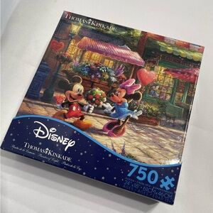 Disney Thomas Kinkade 750 Piece Mickey & Minnie Mouse Sweetheart Cafe Puzzle